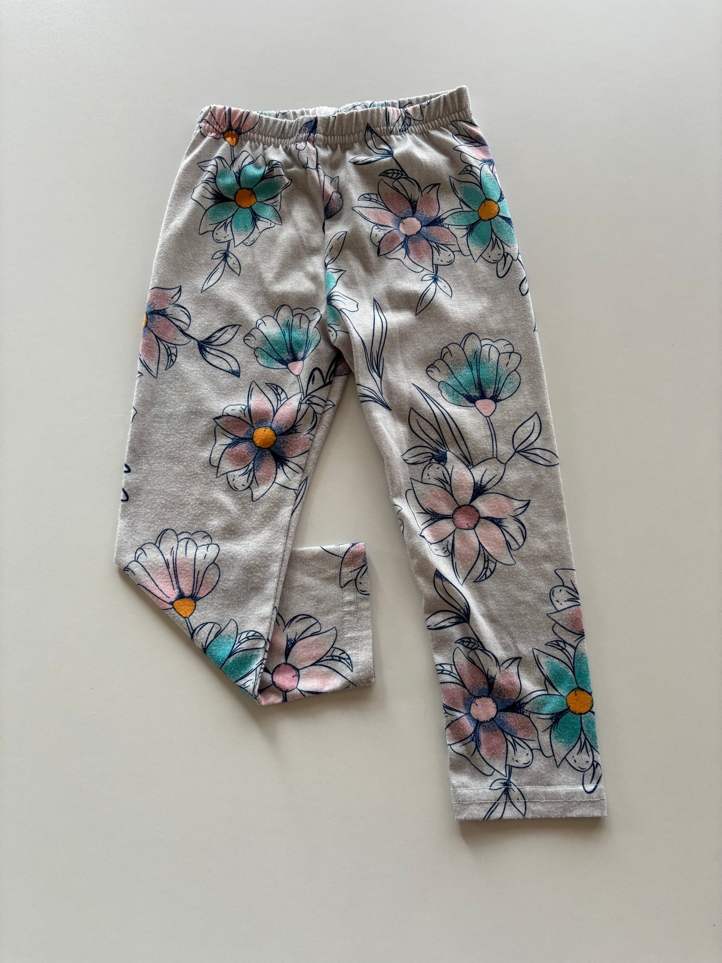 Grey, Teal, & Pink Floral Pants
