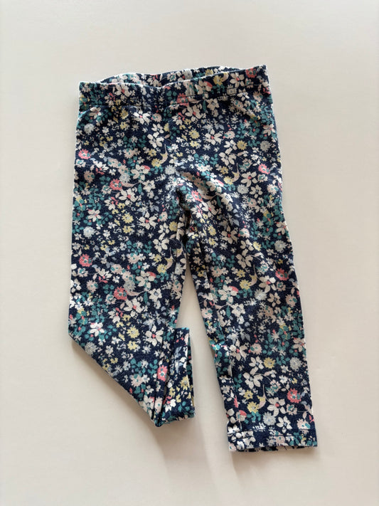Navy Floral Leggings
