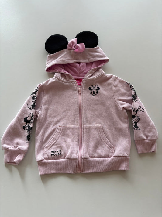 Pink Minnie Zip Up Hoodie with Ears