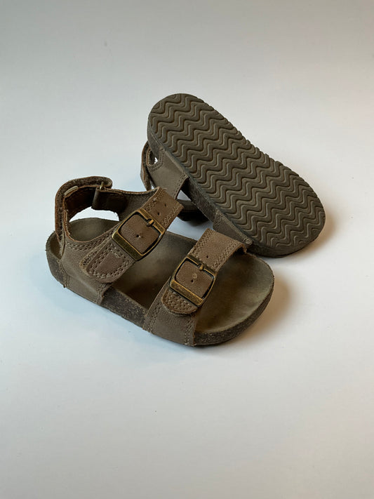 Brown Buckled Sandals - size 7