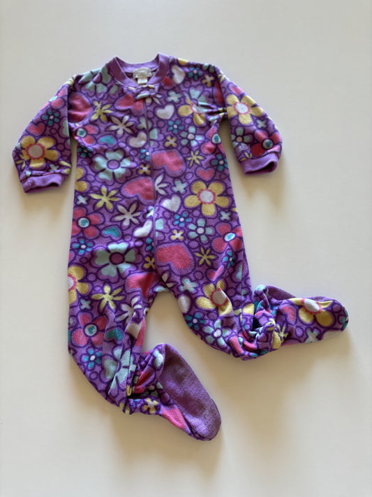 Purple Heart & Flowers Fleece Sleeper