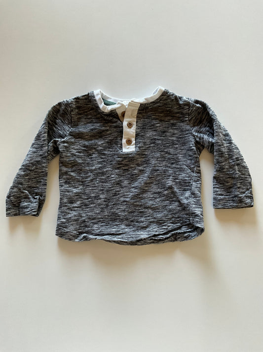 Black Melange Henley