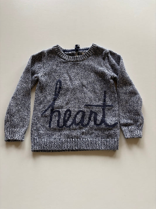 Navy Heart Knit Sweater