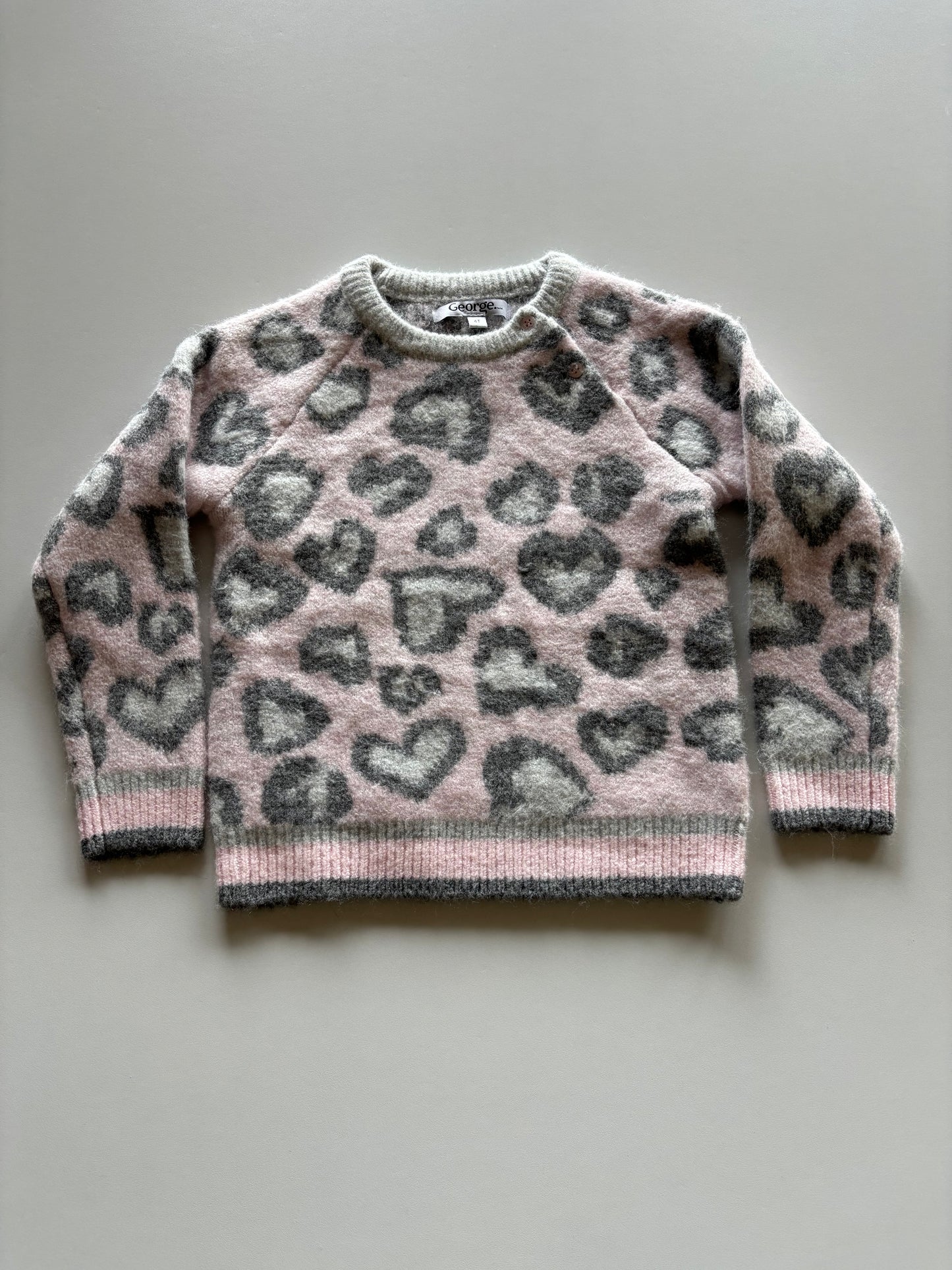 Thick Cozy Pink Leopard Sweater