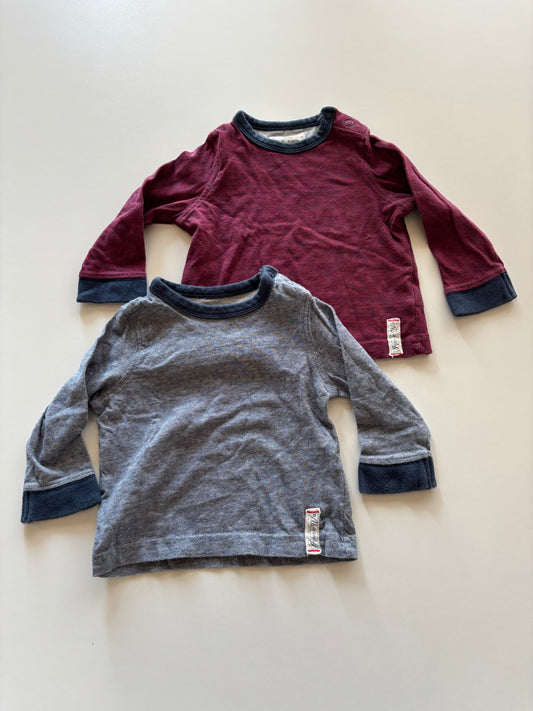 2pc Blue & Red Melange Shirts