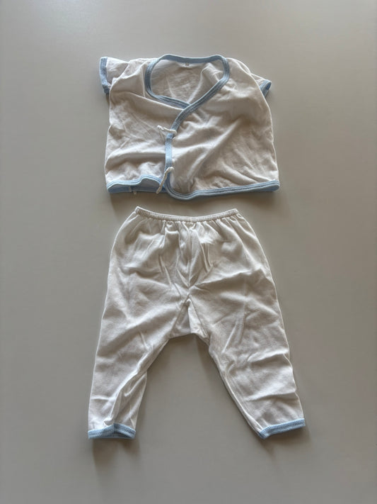 2pc Blue & White Set