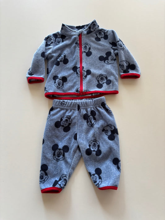 2pc Blue & Red Fleece Mickey Set