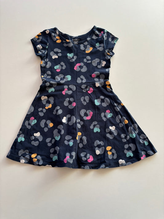 Navy Colourful Leopard Dress