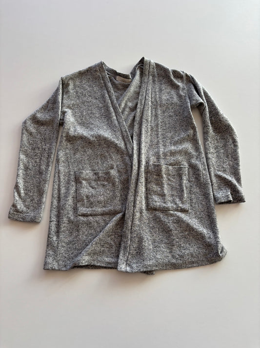 Grey Melange Open Front Cardigan