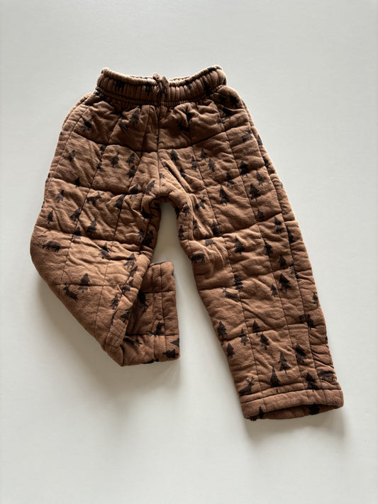 Brown Quilted Tree Pants