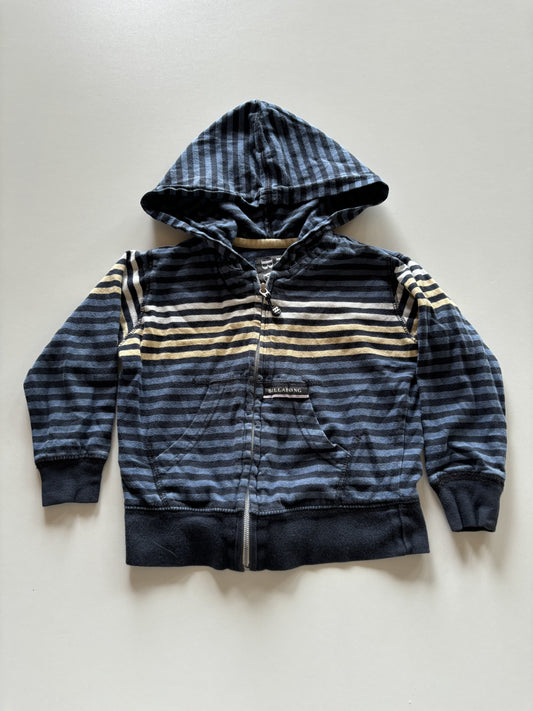 Blue Striped Lightweight Zip Up Hoodie