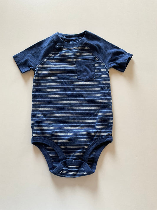 Blue Striped Pocket Onesie