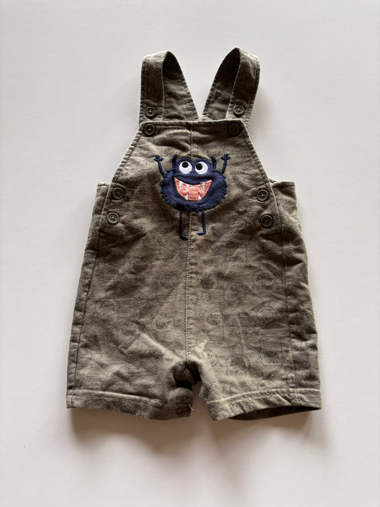 Olive Monster Overall Shorts