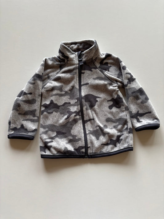 Grey Camo Fleece Zip Up