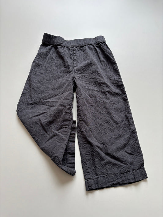 Lightweight Grey Textured Wide Legs Pants