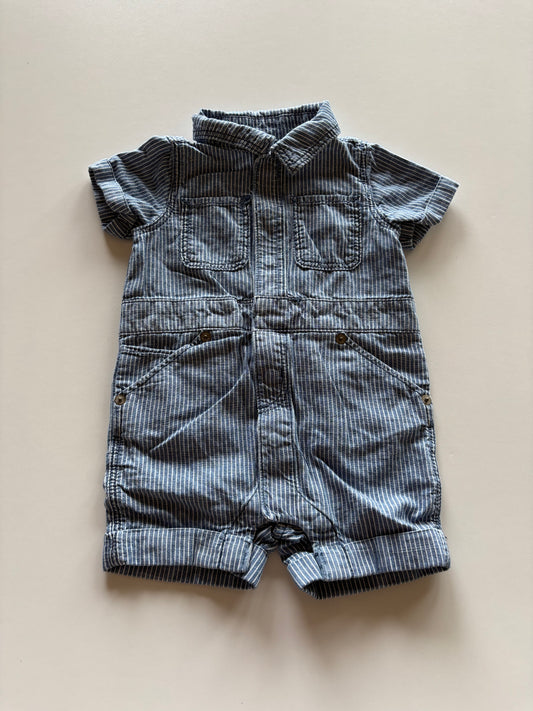 Striped Collared Romper