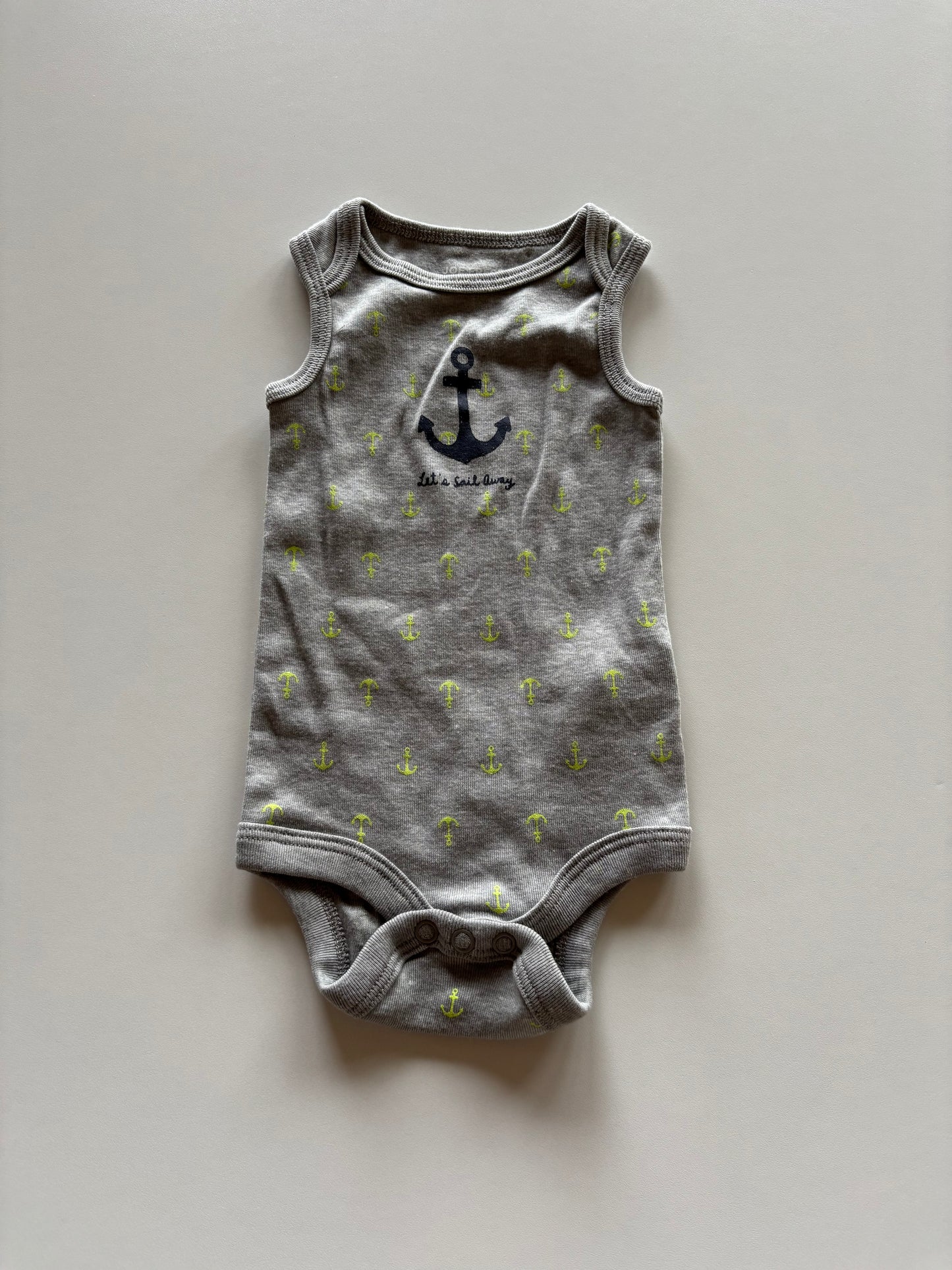 Grey Anchor Tank Onesie