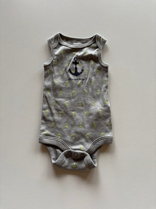 Grey Anchor Tank Onesie