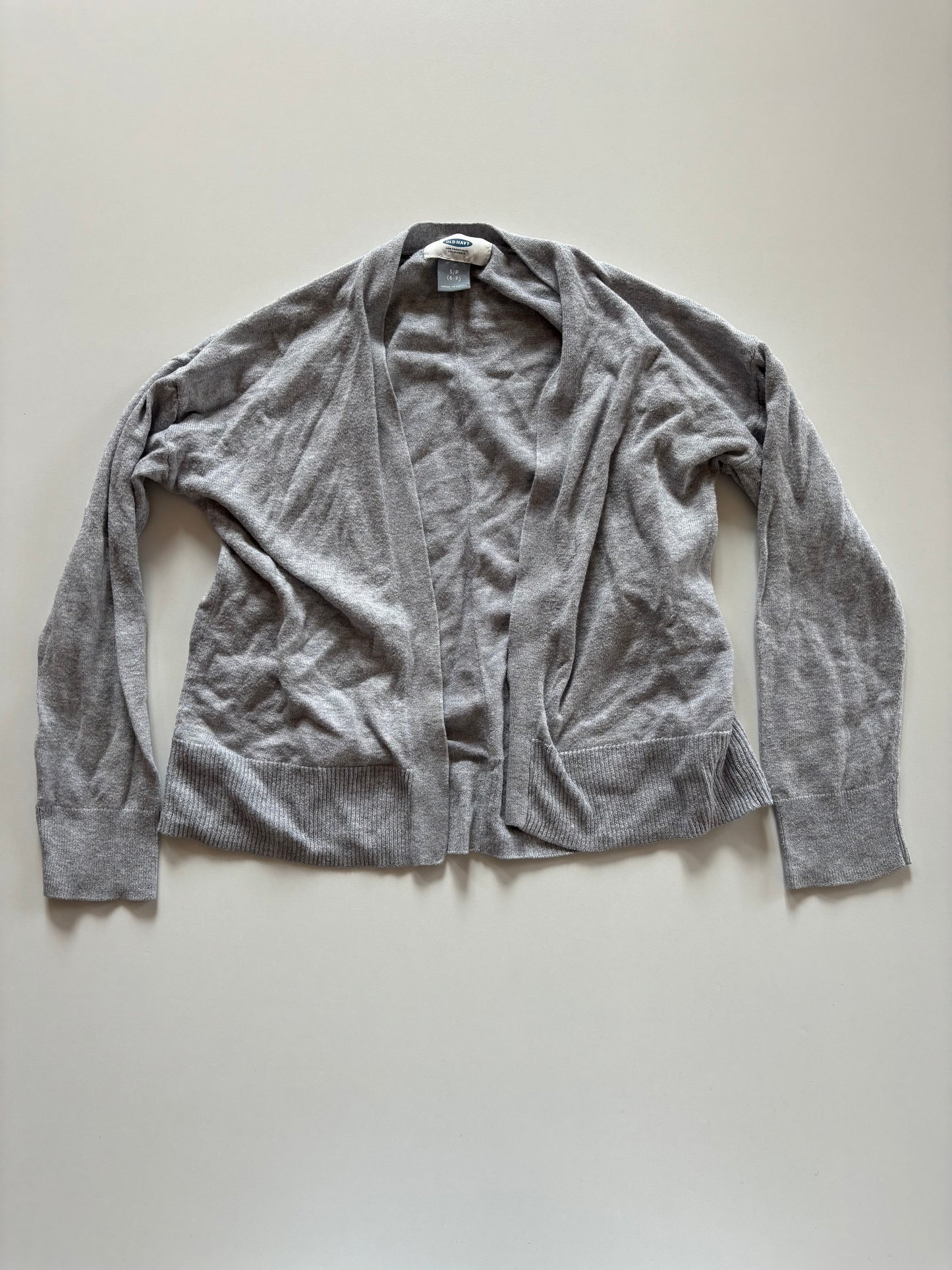 Grey Open Front Cardigan
