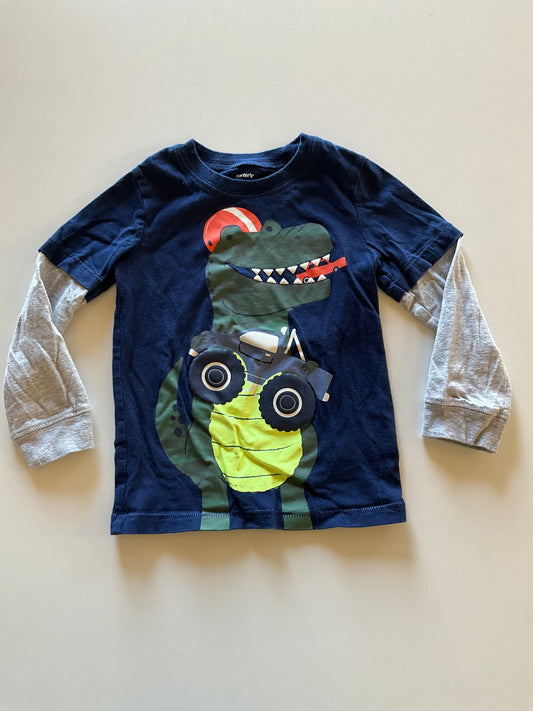 Dinosaur Monster Truck Layered Shirt