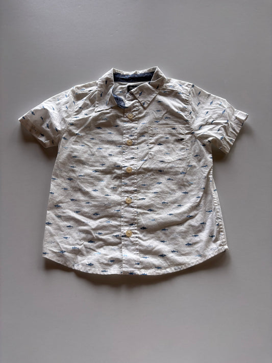 White Shark Button Up Shirt