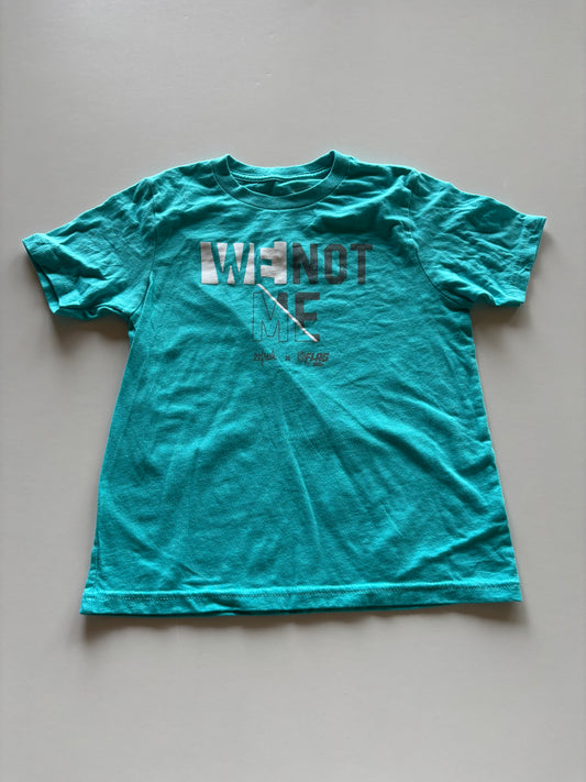 Blue We Not Me Flag Football Shirt