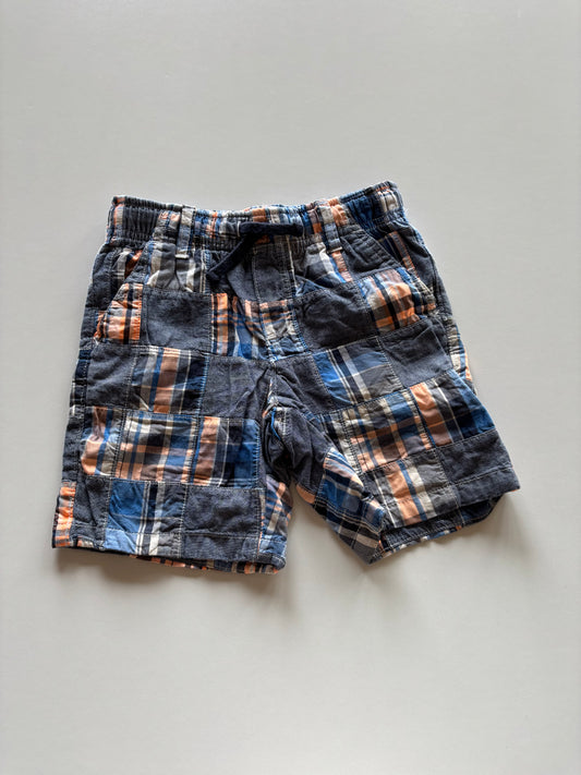 Blue & Orange Plaid Shorts