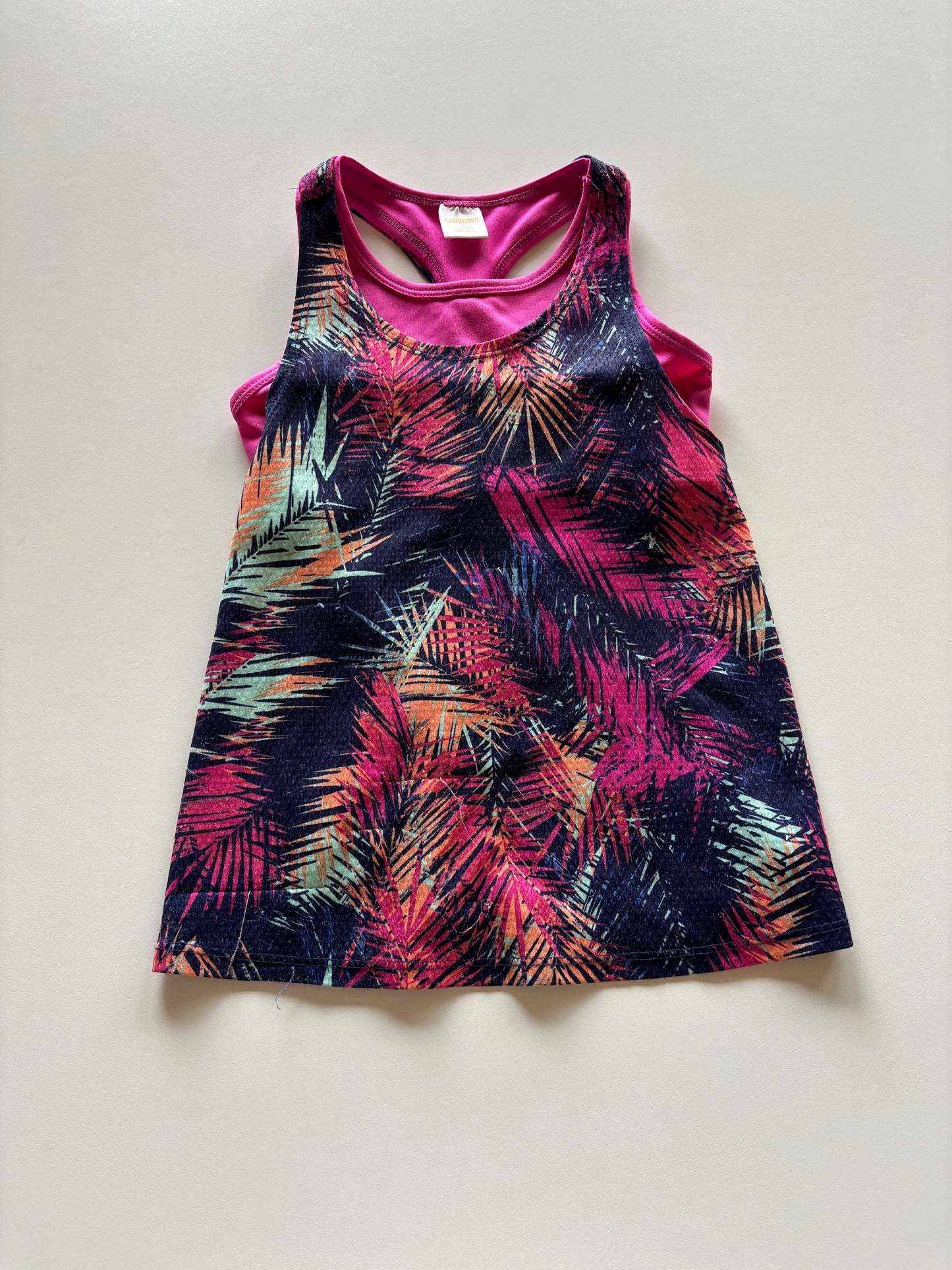 Pink Tropical Layered Tank