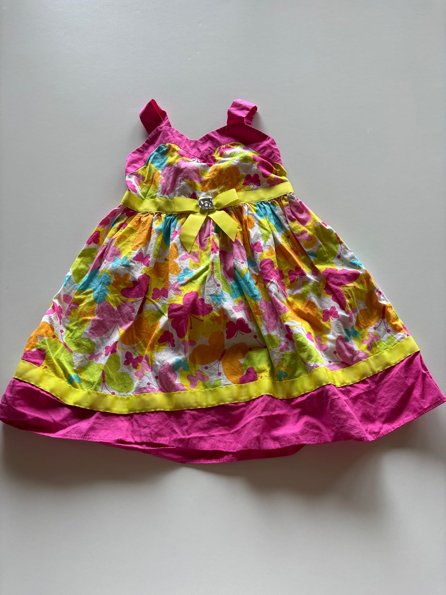 Pink & Yellow Butterfly Dress