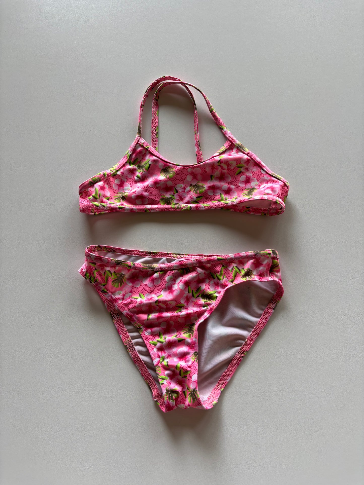 2pc Pink Floral Bathing Suit