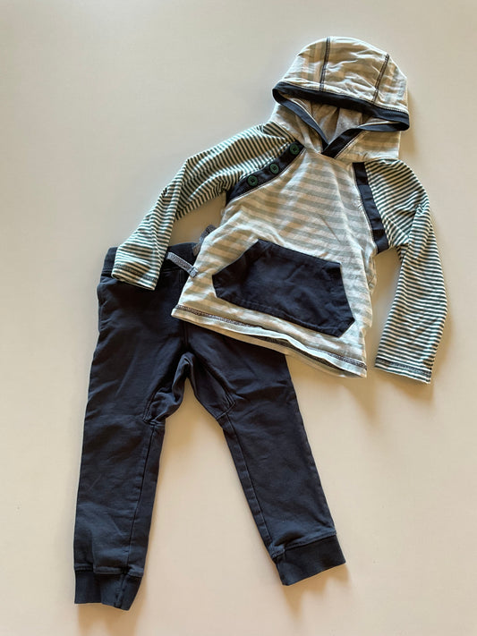 2pc Navy & Teal Hoodie Set