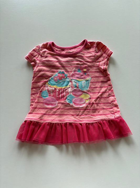 Pink Striped Cupcake Tee