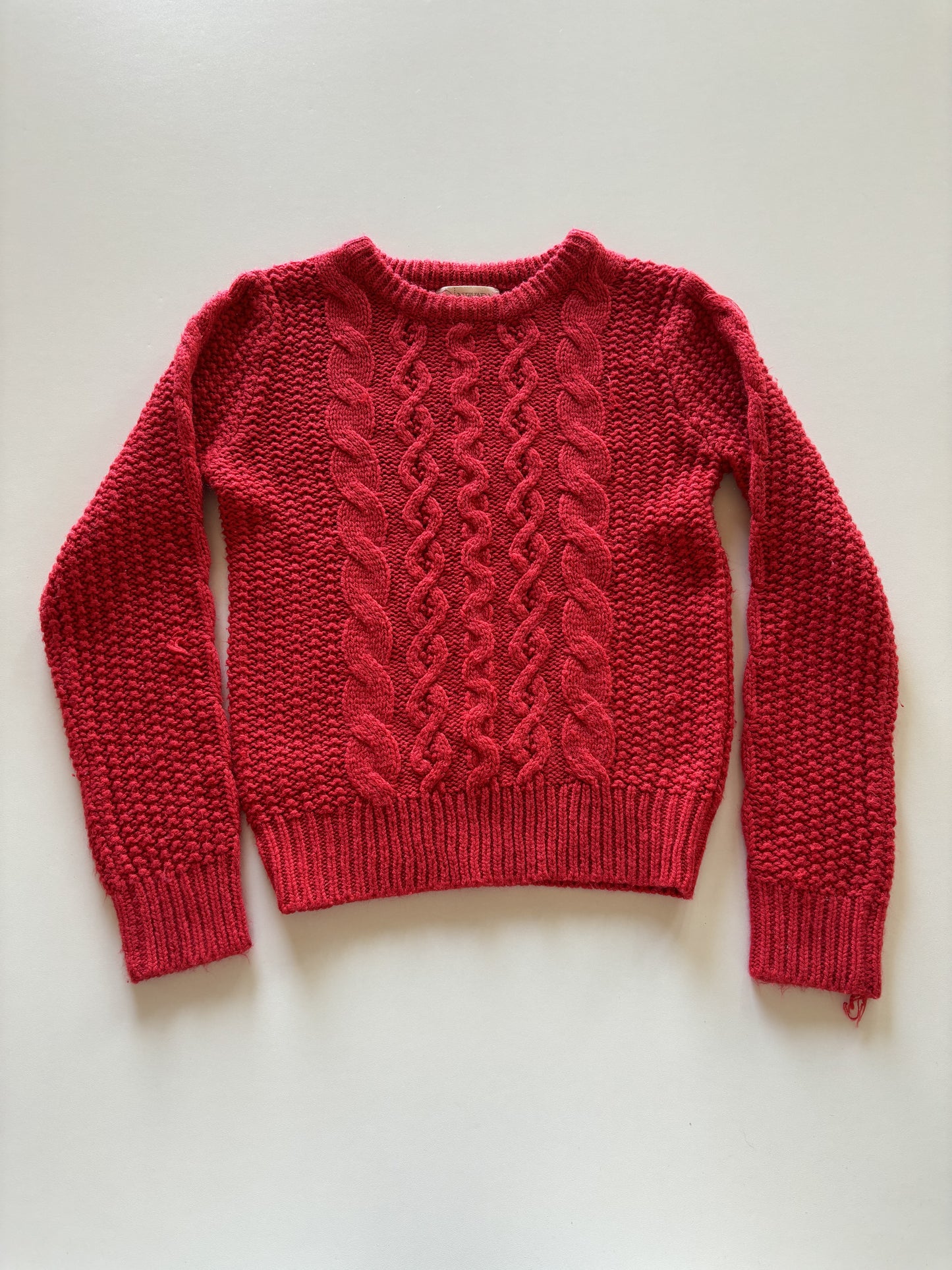 Red Cable Knit Sweater