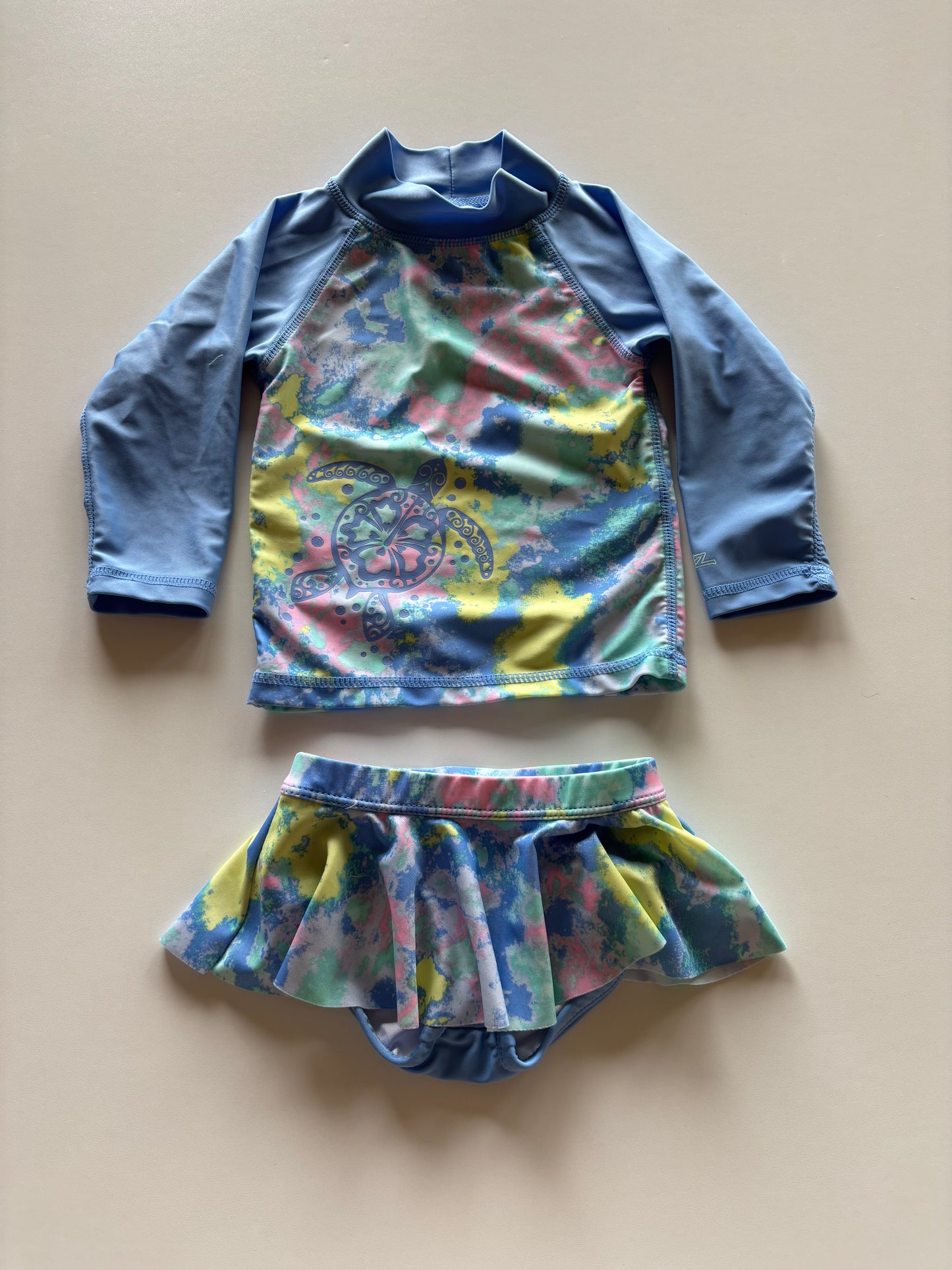 2pc Blue Turtle Swim Set
