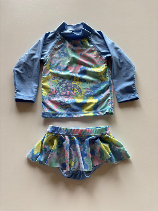 2pc Blue Turtle Swim Set