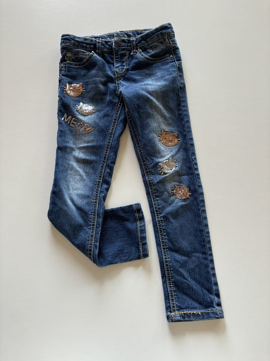 Sequin Cat Denim