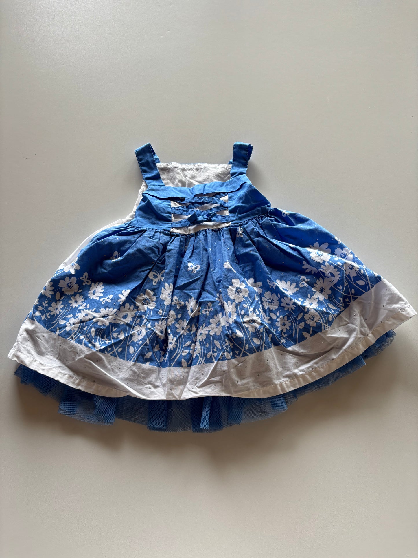 Blue & White Floral Dress