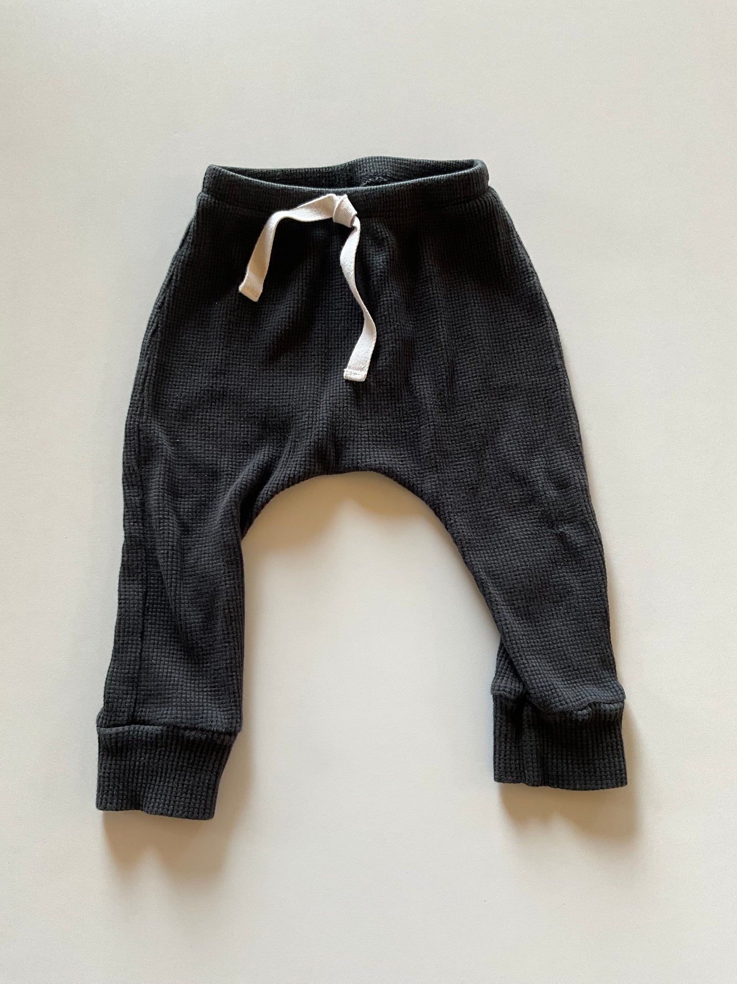 Black Waffle Harem Pants