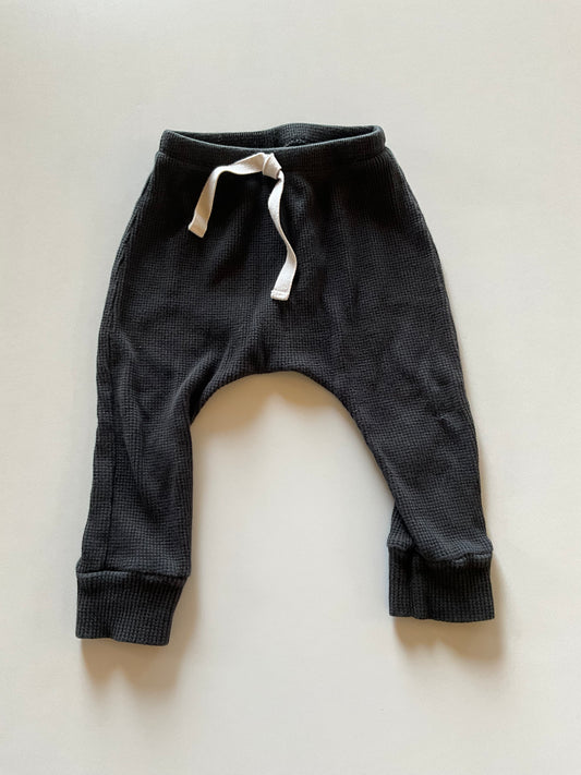 Black Waffle Harem Pants