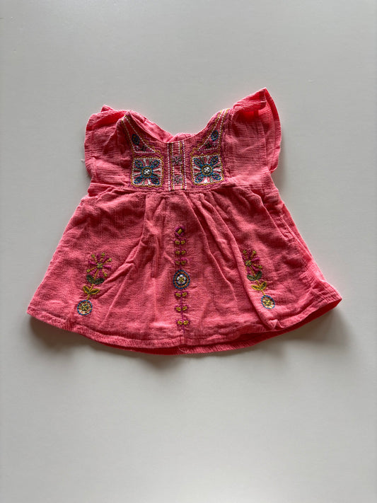 Pink Embroidered Tee