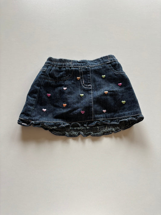 Heart Embroidered Skirt