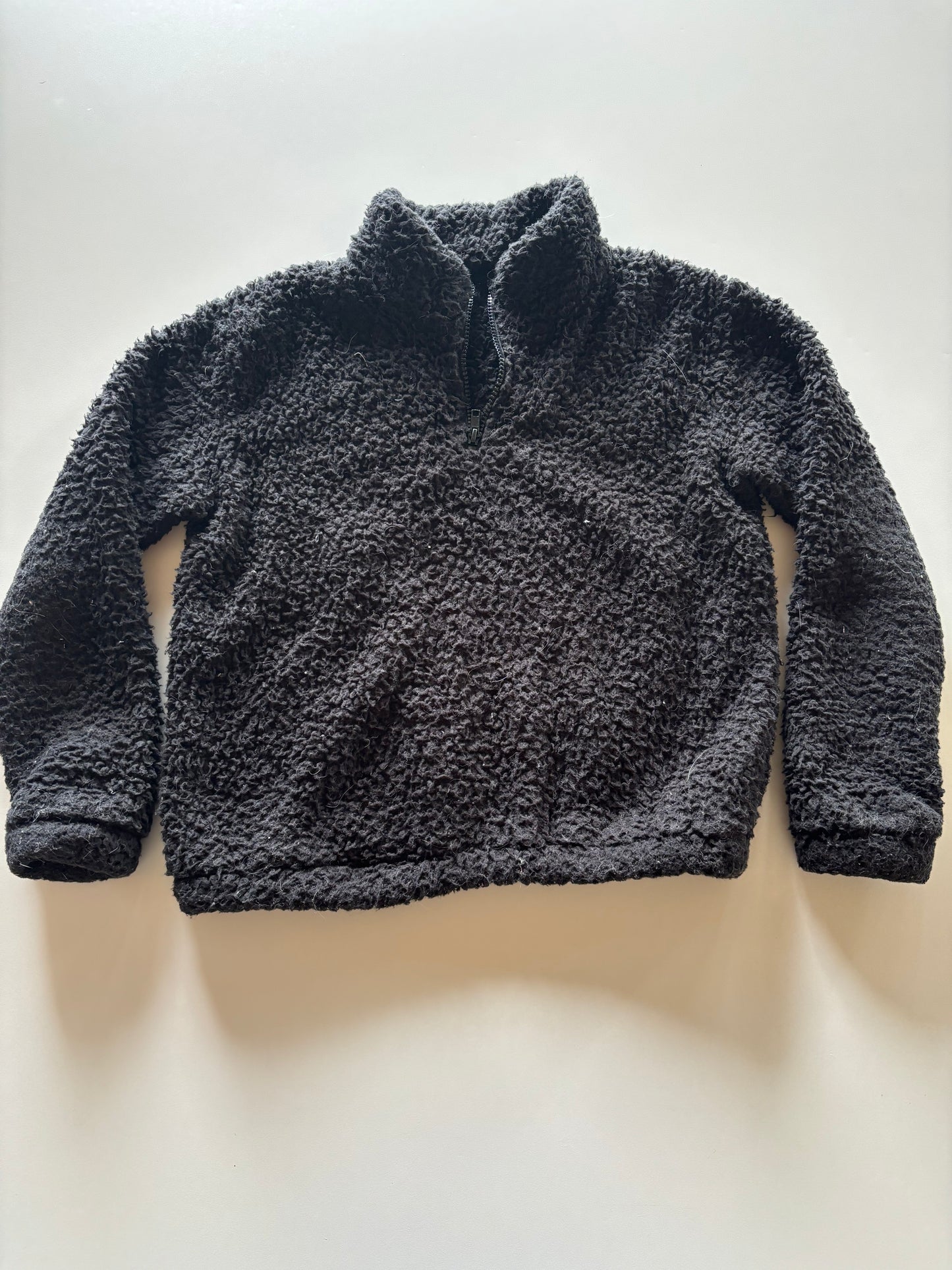 Cozy Black Teddy 1/4 Zip