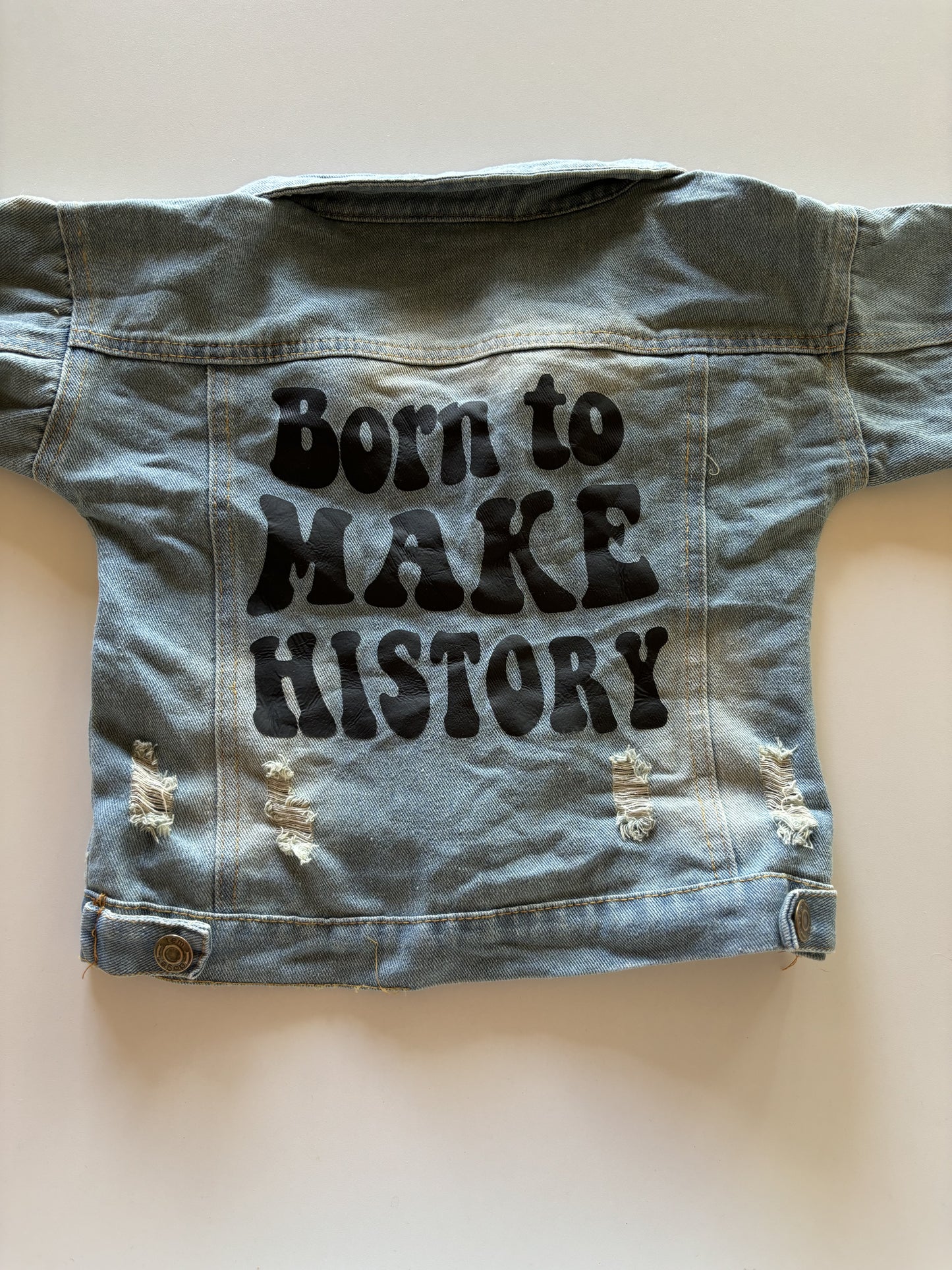 Distressed Make History Denim Jacket