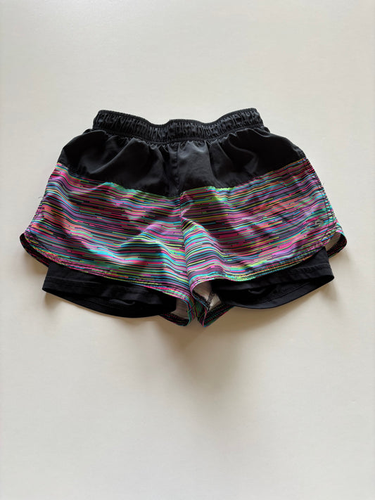 Black & Rainbow Striped Shorts