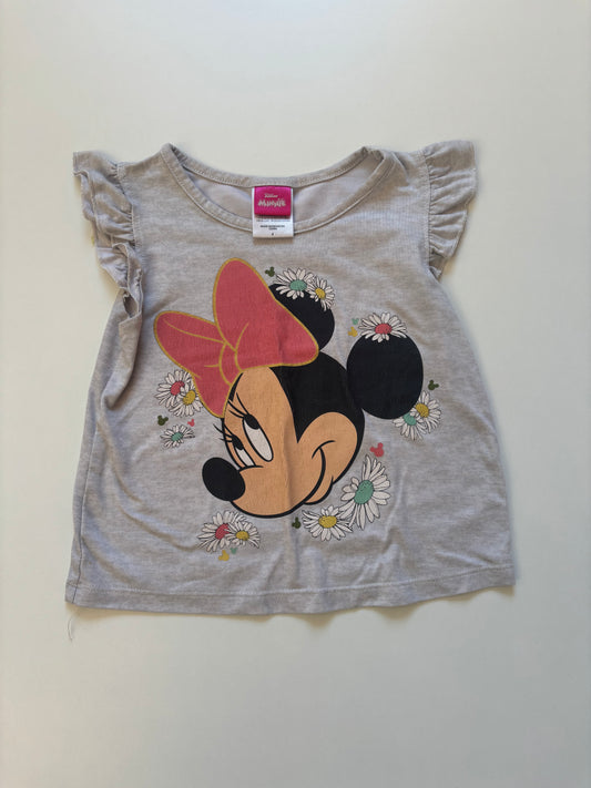 Grey Minnie & Daisies Tee