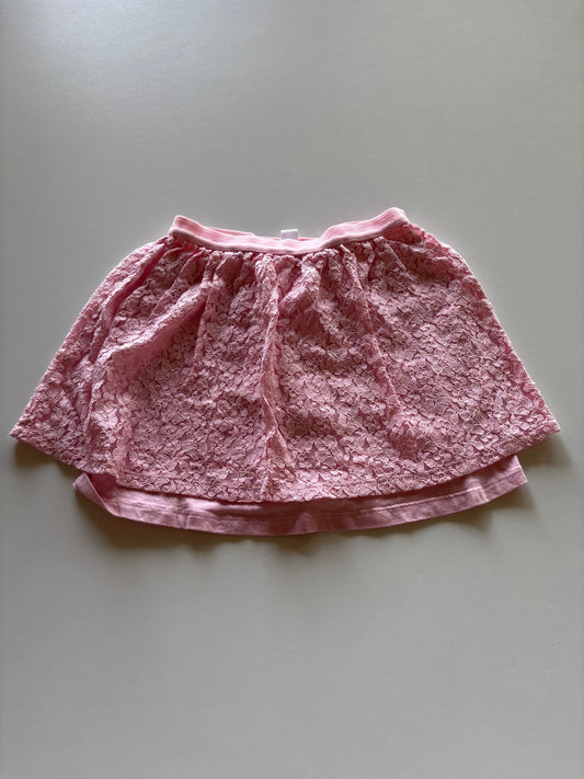 Pink Lace Overlay Skirt