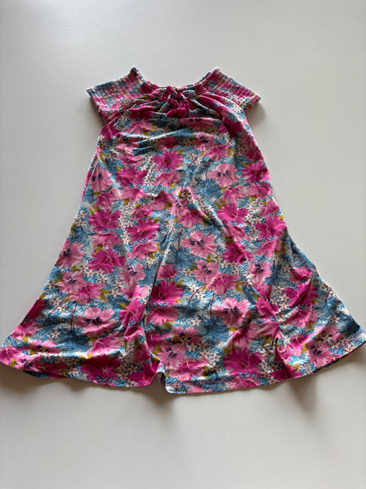 Pink & Blue Tropical Floral Dress