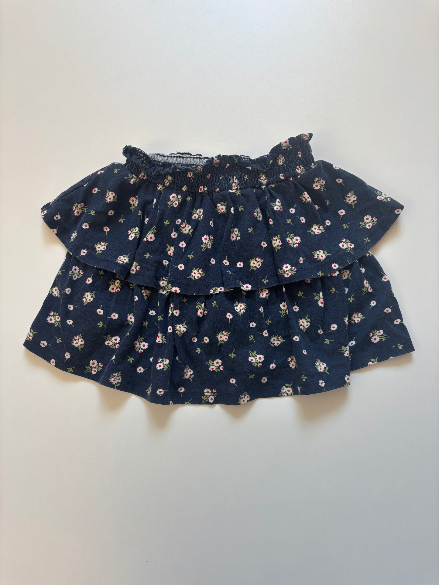 Tiered Navy Floral Skort