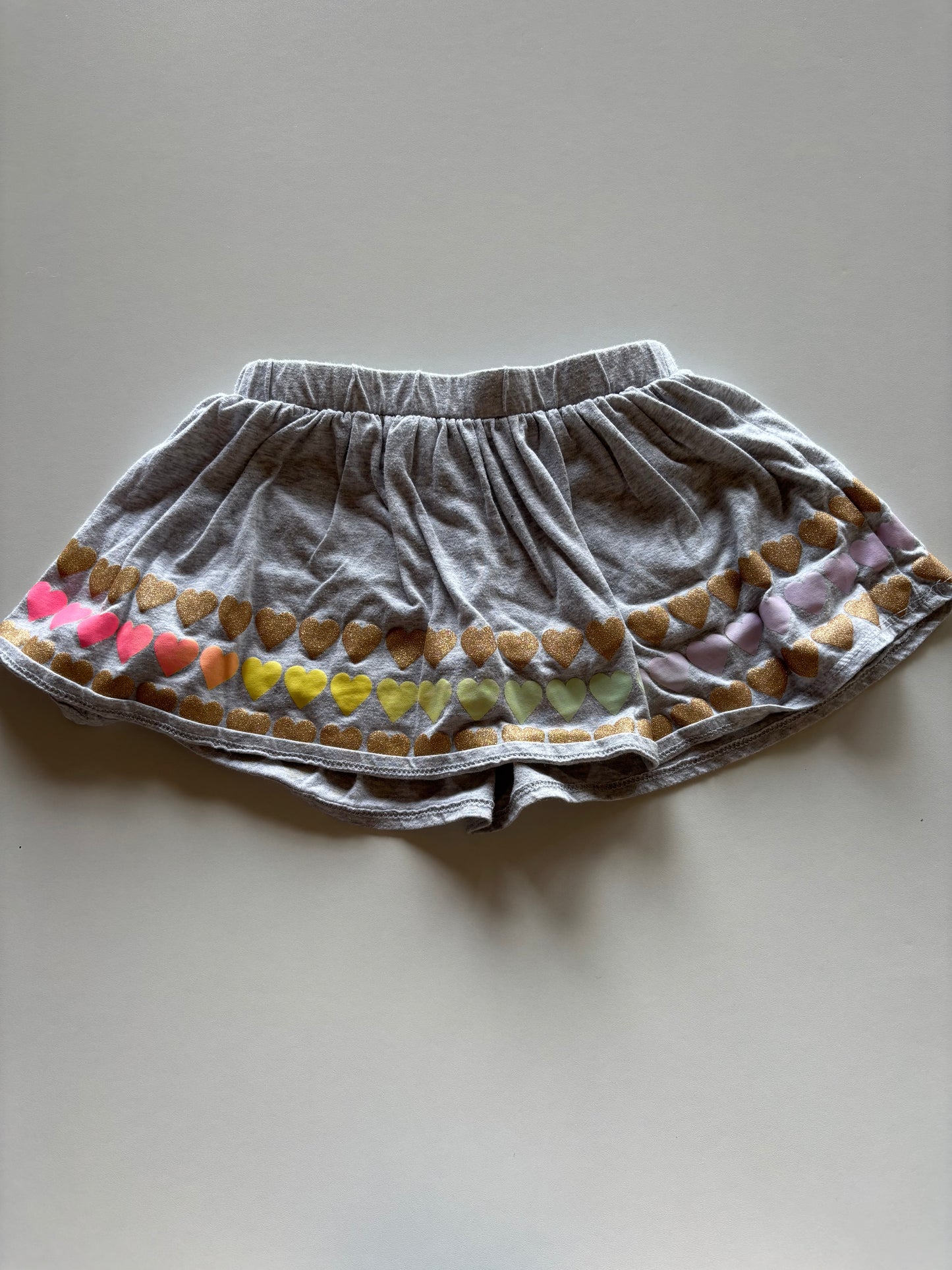 Grey & Gold Hearts Skort