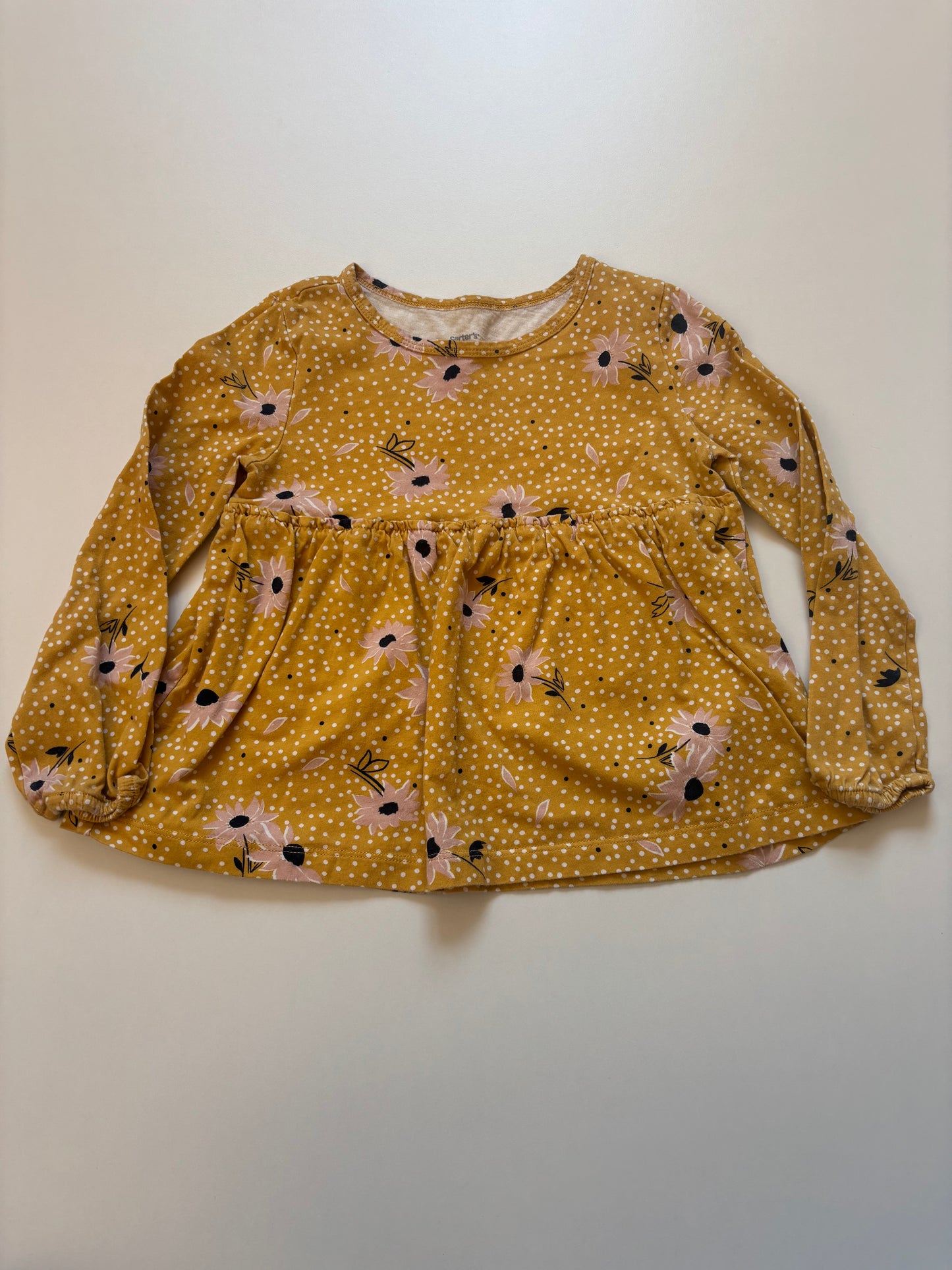 Yellow Polka Dot Floral Shirt